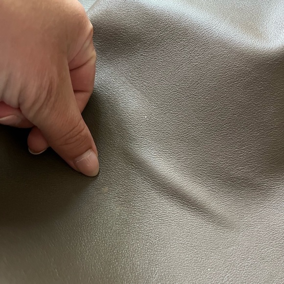 Michael Kors Gray/ Brown Leather Bucket Bag with Drawstring & Shoulder S… - Picture 6 of 11